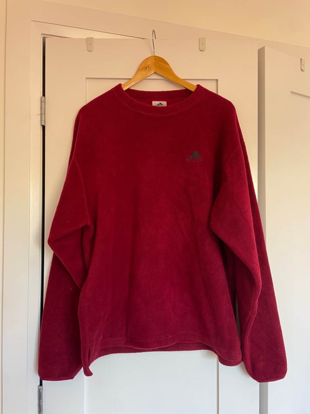 Y2K adidas Burgundy Fleece Crew Sweatshirt